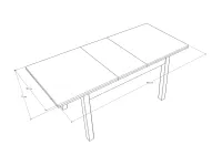 Berta asztal (120x80+40) méretrajz 1